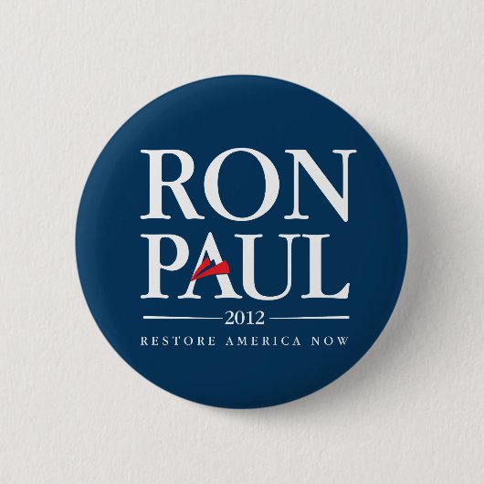 Badge Rond 5 Cm Ron Paul 2012 (bleu) (Devant)