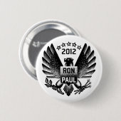 Badge Rond 5 Cm Ron Paul 2012 Eagle noir (Devant & derrière)