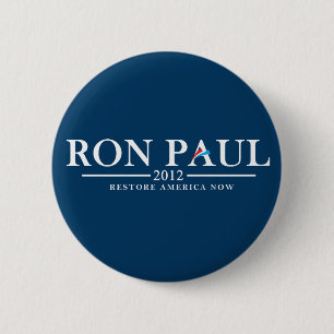 Badge Rond 5 Cm Ron Paul 2012 - Restauration Amérique maintenant