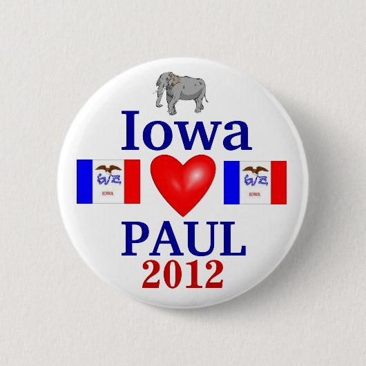 Badge Rond 5 Cm Ron Paul Iowa 2012 (Devant)