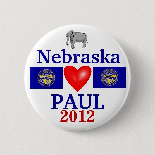 Badge Rond 5 Cm Ron Paul Nébraska 2012 (Devant)