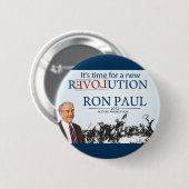 Badge Rond 5 Cm Ron Paul, président (Devant & derrière)