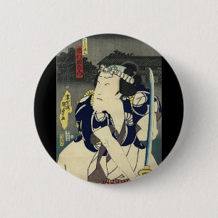 Badge Rond 5 Cm ronin bushido lutte contre l'épée japonaise samour