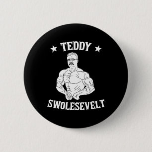 Badge Rond 5 Cm Roosevelt Theodore Swolesvelt Body Building Usa Fl