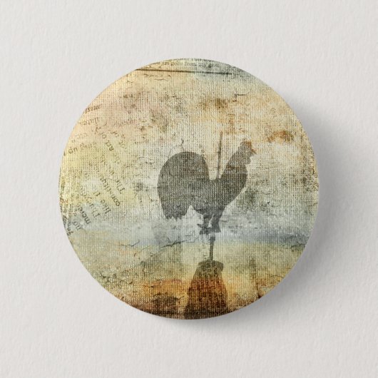 Badge Rond 5 Cm Rooster de Vane météorologique (Devant)