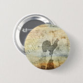 Badge Rond 5 Cm Rooster de Vane météorologique (Devant & derrière)