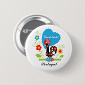 Badge Rond 5 Cm Rooster portugais (Devant & derrière)