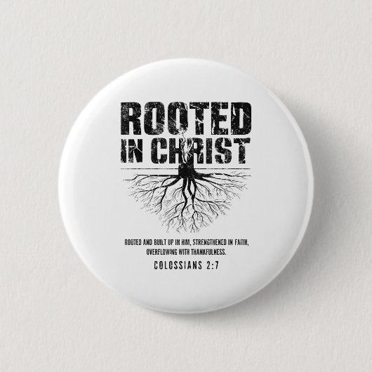 Badge Rond 5 Cm Rooted In Christ Christian Nge Bible Verse Colossi (Devant)