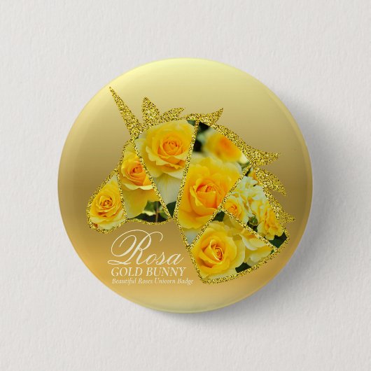 Badge Rond 5 Cm Rosa Gold Bunny (Devant)