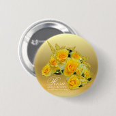 Badge Rond 5 Cm Rosa Gold Bunny (Devant & derrière)