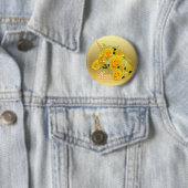 Badge Rond 5 Cm Rosa Gold Bunny (En situation)