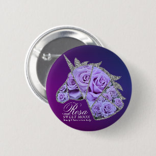 Badge Rond 5 Cm Rosa Sweet Moon