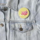 Badge Rond 5 Cm Rosa the Pig keep running (En situation)