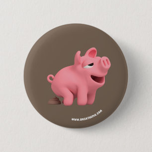 Badge Rond 5 Cm Rosa the Pig takes a Poop