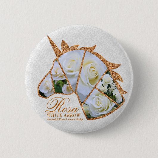 Badge Rond 5 Cm Rosa White Arrow (Devant)