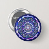 Badge Rond 5 Cm rosace bleue (Devant & derrière)