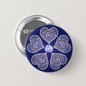 Badge Rond 5 Cm rosace bleue (Devant & derrière)