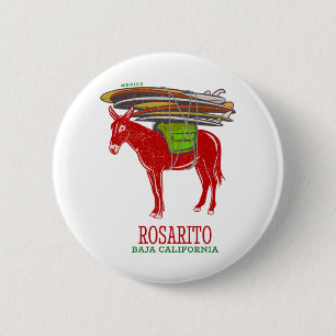 Badge Rond 5 Cm Rosarito Baja Californie Mexique