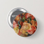 Badge Rond 5 Cm Rose (1912) par Pierre-Auguste Renoir Art nouveau (Devant & derrière)