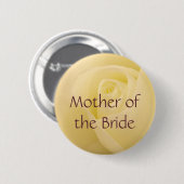 Badge Rond 5 Cm Rose blanc pour la mère de la jeune mariée (Devant & derrière)