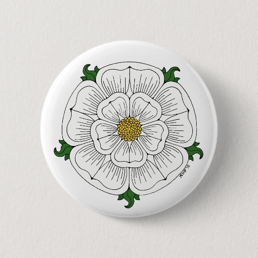 Badge Rond 5 Cm Rose blanche de York (Devant)