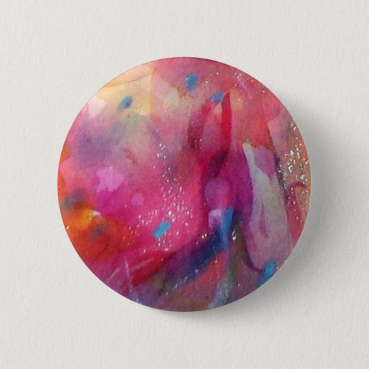 BADGE ROND 5 CM ROSE BLEU ABSTRAIT (Devant)