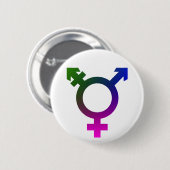 Badge Rond 5 Cm Rose/bleu/vert de symbole de Trans* (Devant & derrière)