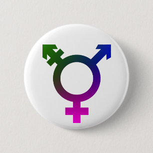 Badge Rond 5 Cm Rose/bleu/vert de symbole de Trans*