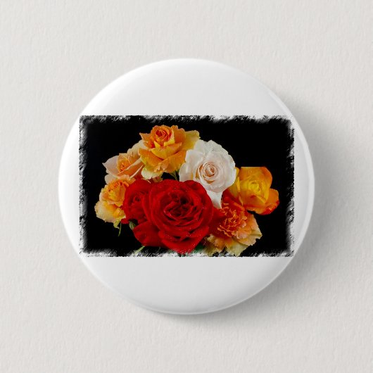 Badge Rond 5 Cm Rose Bouquet (Devant)