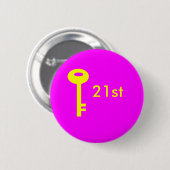 Badge Rond 5 Cm rose-clé, 21e (Devant & derrière)