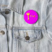 Badge Rond 5 Cm rose-clé, 21e (En situation)