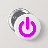 Badge Rond 5 Cm Rose commutateur de mise en marche (Devant & derrière)