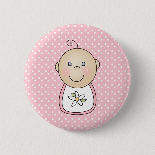 Badge Rond 5 Cm Rose de bébé (Devant)