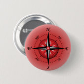 Badge Rond 5 Cm Rose de boussole (Devant & derrière)