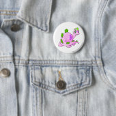 Badge Rond 5 Cm Rose de Chomby (En situation)