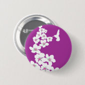 Badge Rond 5 Cm Rose de colibri (Devant & derrière)