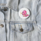 Badge Rond 5 Cm Rose de Kacheek (En situation)