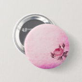 Badge Rond 5 Cm Rose de la Saint Valentin (Devant & derrière)