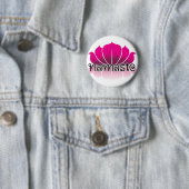 Badge Rond 5 Cm Rose de Lotus (En situation)