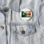 Badge Rond 5 Cm Rose de Noël blanc (En situation)