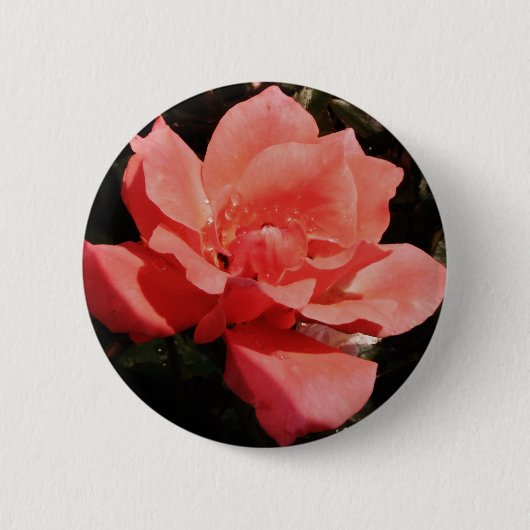 Badge Rond 5 Cm rose de pêche et détritus (Devant)