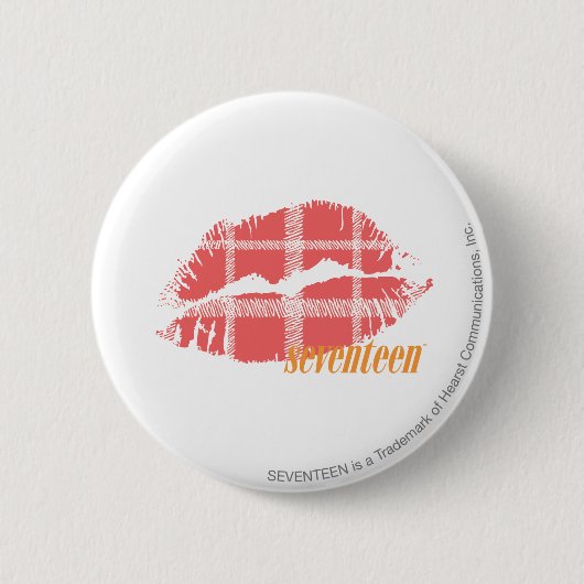 Badge Rond 5 Cm Rose de plaid (Devant)