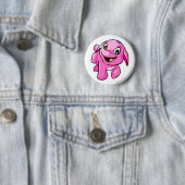 Badge Rond 5 Cm Rose de Poogle (En situation)