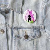 Badge Rond 5 Cm Rose de Smokin (En situation)
