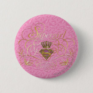 Badge Rond 5 Cm Rose de Supergirl
