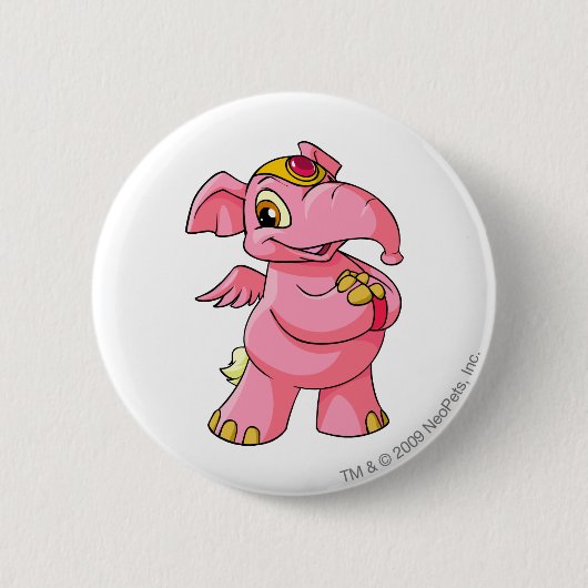 Badge Rond 5 Cm Rose d'Elephante (Devant)