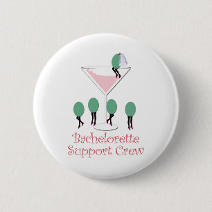 Badge Rond 5 Cm rose d'équipage de soutien de bachelorette