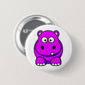 Badge Rond 5 Cm Rose d'hippopotame (Devant & derrière)