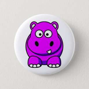 Badge Rond 5 Cm Rose d'hippopotame