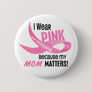 Badge Rond 5 Cm ROSE d'USAGE du cancer du sein I POUR MA MAMAN